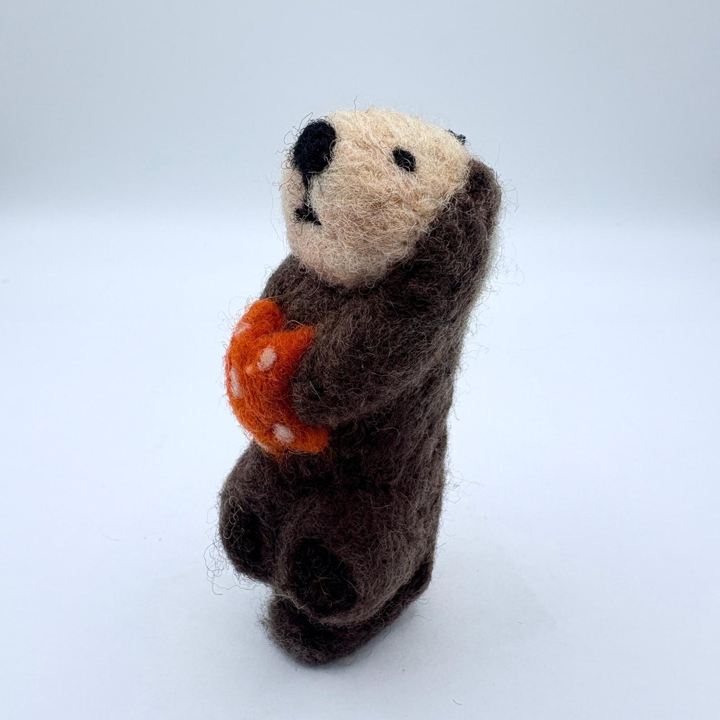 Otter with orange sea star