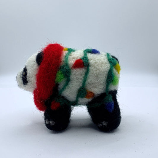 Holiday Panda with lights