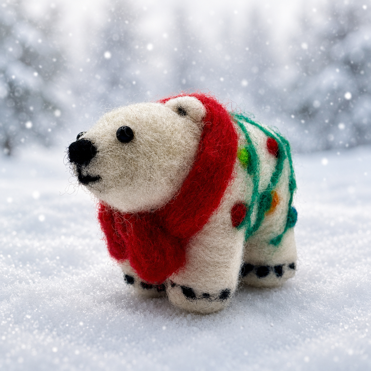 Holiday Polar Bear with lights