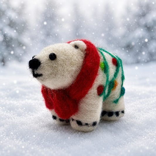 Holiday Polar Bear with lights