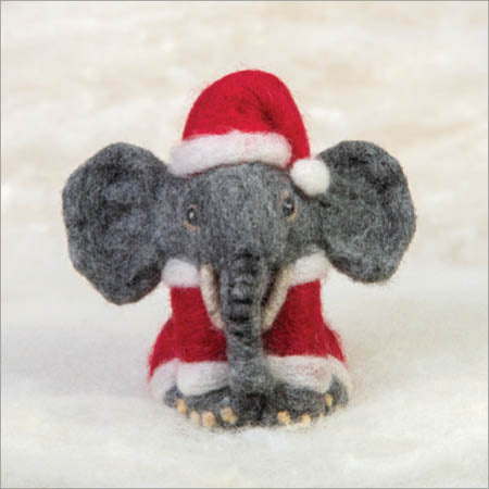 Elephant in Santa suit