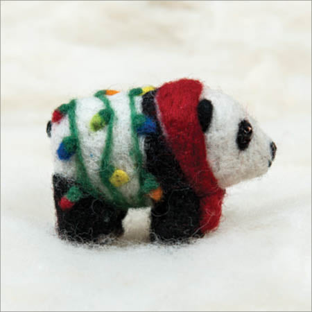 Holiday Panda with lights