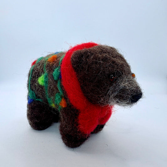 Holiday Grizzly with lights