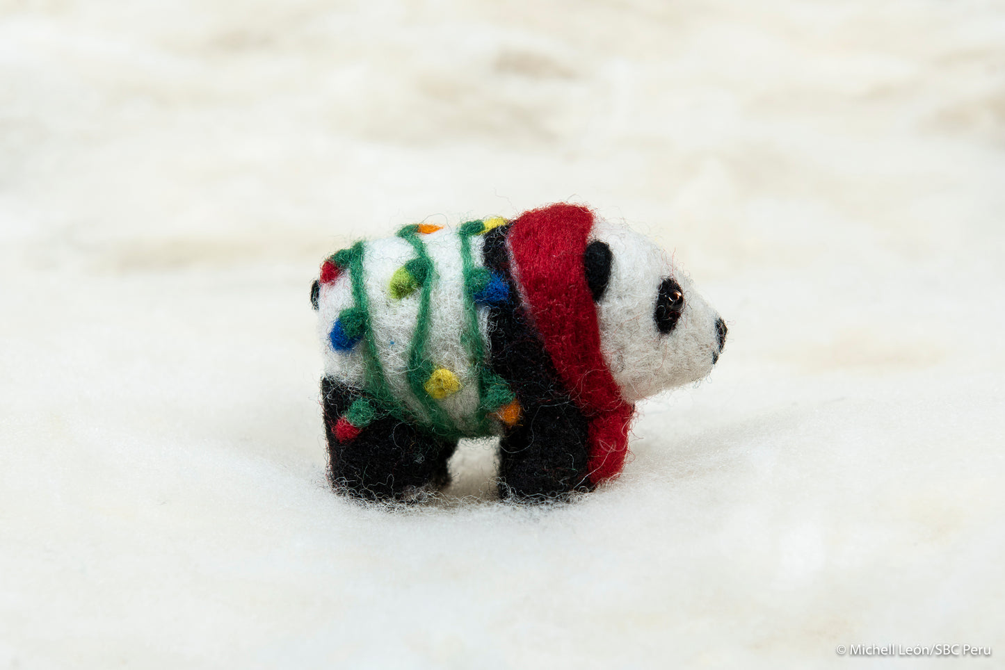 Holiday Panda with lights